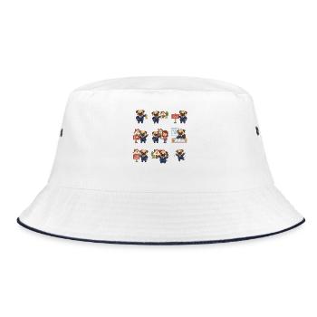 Suesser Mops Makler Immobilien Hundeliebhaber - Bucket Hat - Weiß/Navy - Vorne