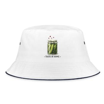 Taste Of Home Pickle Jar - Bucket Hat - Weiß/Navy - Vorne