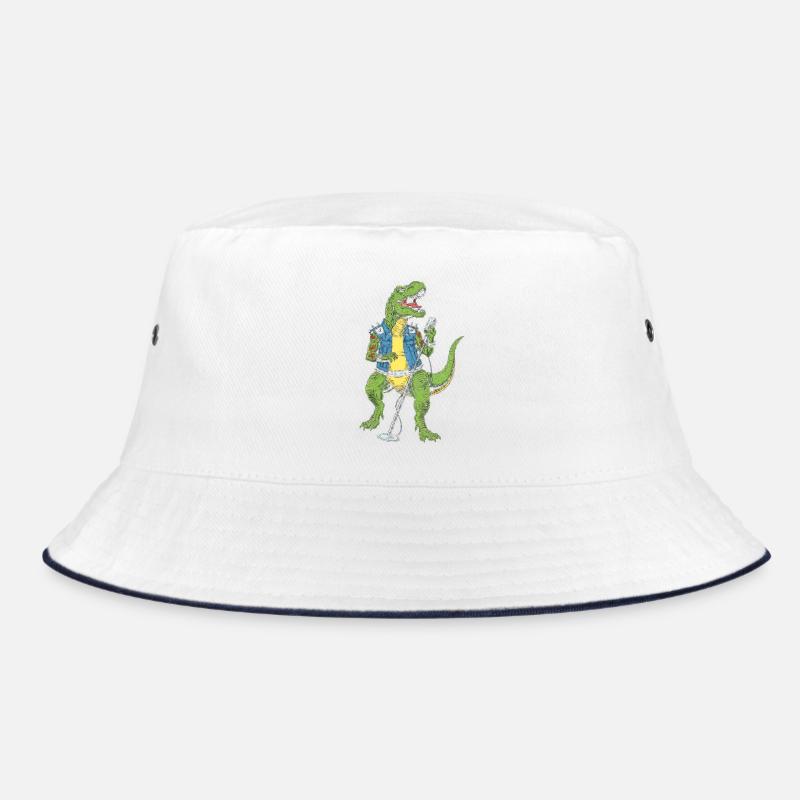 Dino Rock star with microphone Bucket Hat