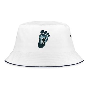 Bigfoot Rock On Sign Sasquatch Yeti Rock And Roll - Bucket Hat - Weiß/Navy - Vorne