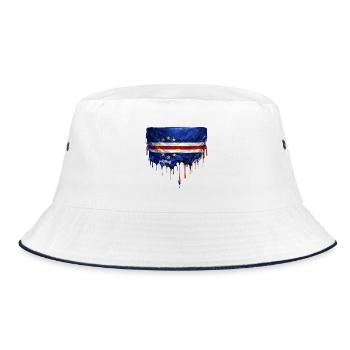 Cape Verde Dripping Flag Art - Bucket Hat - white/navy - Front