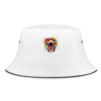 Snake head in color shock - Bucket Hat - white/navy - Front