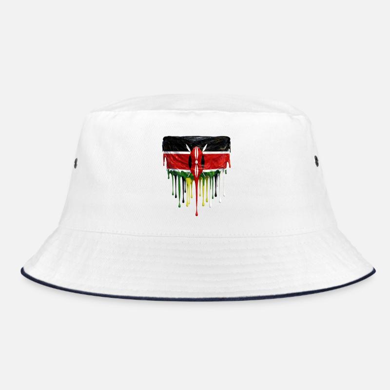 Kenya Flag in Drop Art Bucket Hat