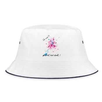 Farbklecks - Bucket Hat - Weiß/Navy - Vorne