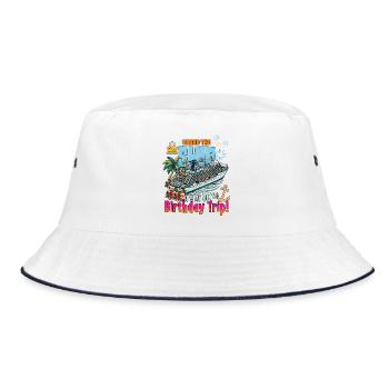 60th Birthday Trip Family Vacation Trip Cruising - Bucket Hat - white/navy - Front