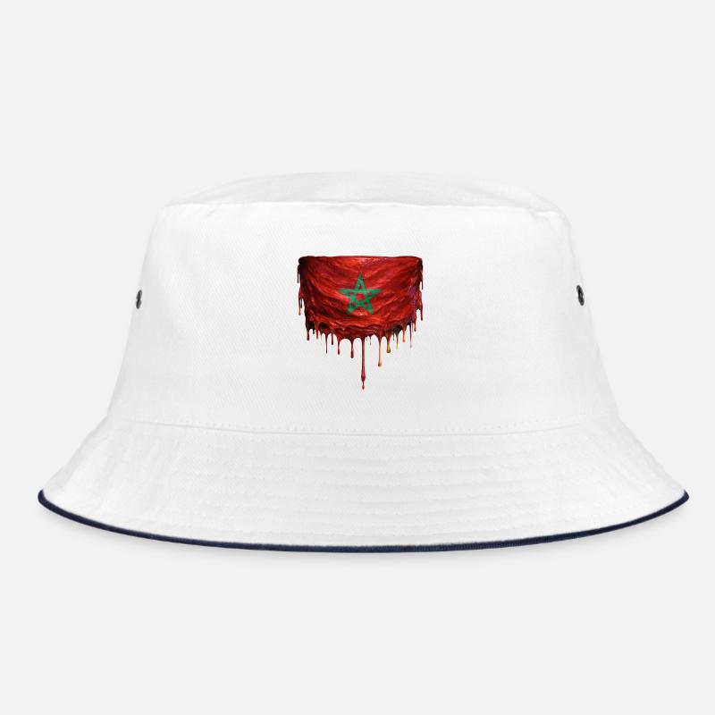 Morocco Flag Drop Art Bucket Hat