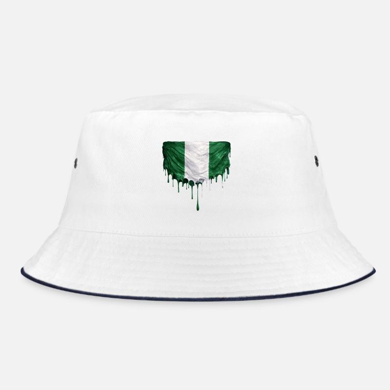 Nigerianische Flagge in buntem Farbauftrag Bucket Hat