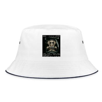 Elefant Geblitzt - Bucket Hat - Weiß/Navy - Vorne