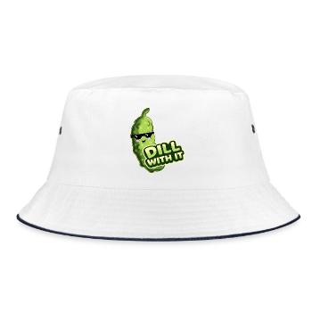 Dill With It Cucumber - Bucket Hat - white/navy - Front