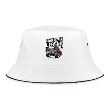 Lawn Tractor Racing Motorsport Lawnmower Racing - Bucket Hat - white/navy - Front