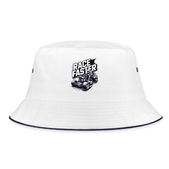 Lawn Tractor Racing Motorsport Lawnmower Racing - Bucket Hat - white/navy - Front