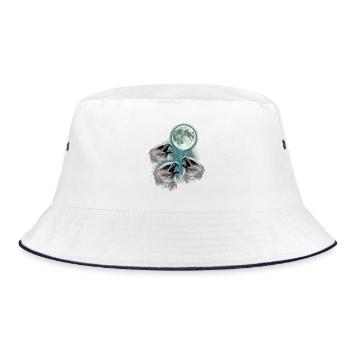 Harpy eagles howling at the moon - Bucket Hat - white/navy - Front