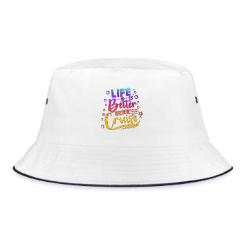 Life Is Better On Cruise Vacation Trip Cruising - Bucket Hat - white/navy - Front