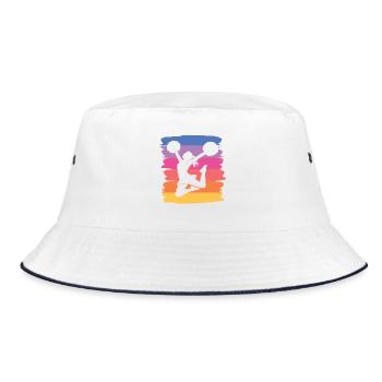 Cheerleader Cheer Mom Cheerleading - Bucket Hat - Weiß/Navy - Vorne