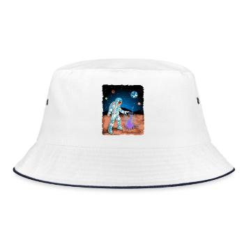 Premier t-shirt d’astronaute à la planète sur Mars - Bob - blanc/marine - Devant