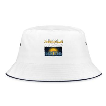 Litha Pagan Summer Solstice Midsummer Midsommar - Bucket Hat - white/navy - Front