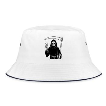 Grim Reaper Gives a Peace Signal - Bucket Hat - white/navy - Front