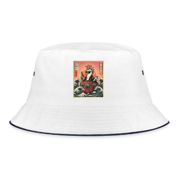Kawaii Punker Moewe - Bucket Hat - Weiß/Navy - Vorne