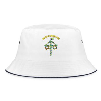 Litha Pagan Summer Solstice Midsummer Midsommar - Bucket Hat - white/navy - Front
