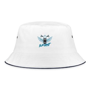 Driven by the Spirit Motorcycle Wings Design - Bucket Hat - white/navy - Front