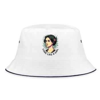 Ada Lovelace: Code Like a Girl - Bucket Hat - white/navy - Front
