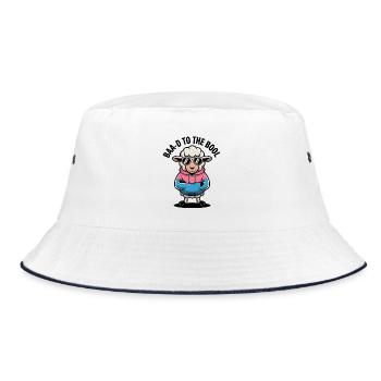 BAA-D TO THE BOOL COOL Nerdy Sheep for - Bucket Hat - white/navy - Front