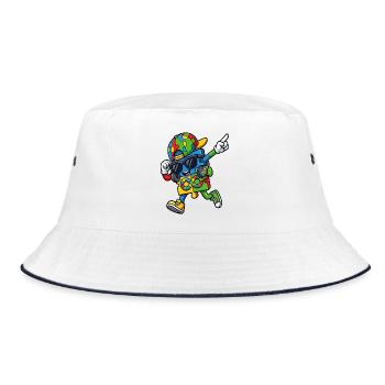 Rainbow Puzzle Mascot - Bucket Hat - white/navy - Front