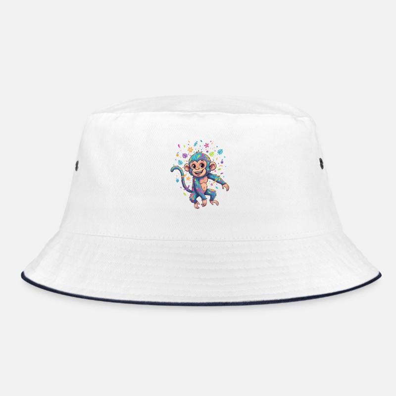 Colorful Color Monkey Splash Pattern Bucket Hat