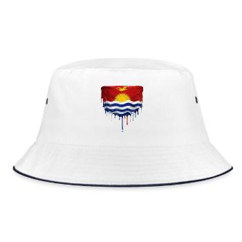 Dripping Kiribati flag - Bucket Hat - white/navy - Front