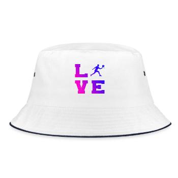 Padel doubles fans and padel rules go together - Bucket Hat - white/navy - Front
