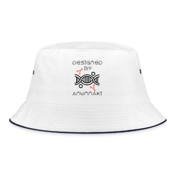 Anunnaki DNA Strand Designed by Anunnaki - Bucket Hat - white/navy - Front