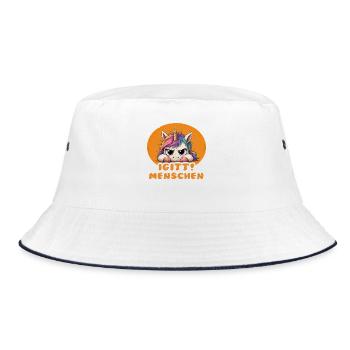 131 - Bucket Hat - Weiß/Navy - Vorne