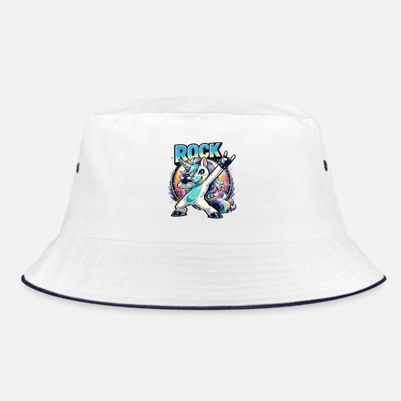 Rock Einhorn in Dabbing Pose mit Retro Vibes Bucket Hat