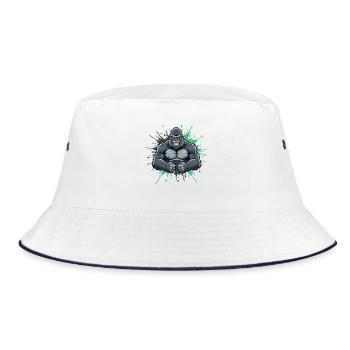 Gorilla Kraft Comic Smash - Bucket Hat - white/navy - Front