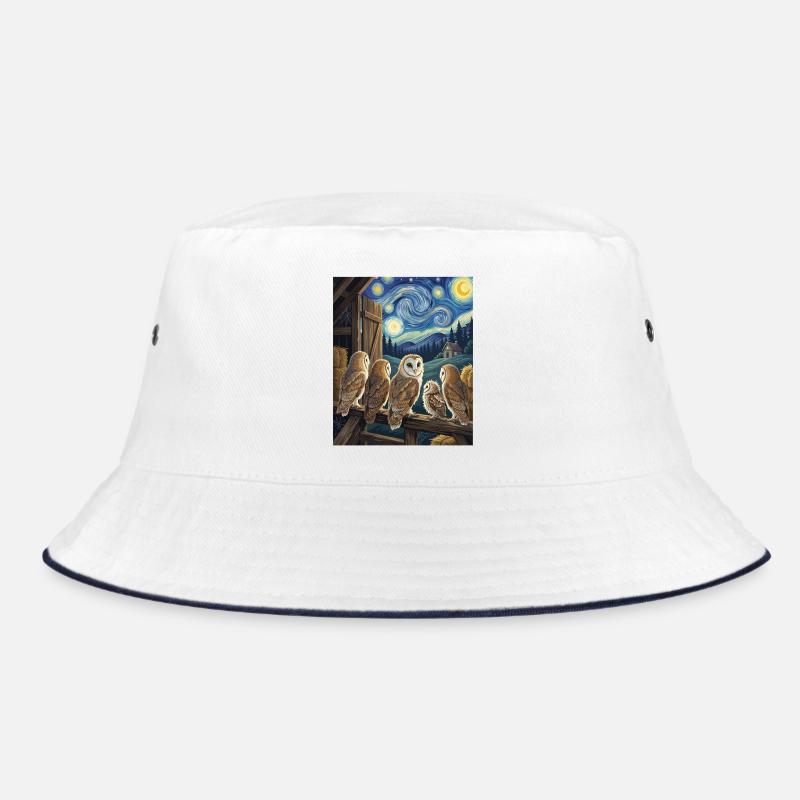 Sternennacht Schleiereule Van Gogh Kunst Bucket Hat