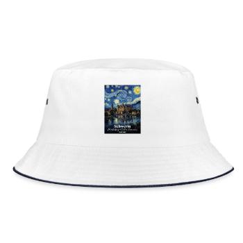 Schwerin Germany Sternennacht - Bucket Hat - Weiß/Navy - Vorne