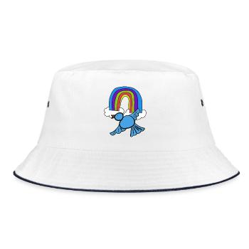 Rainbow Clouds Bird in the Sky - Bucket Hat - white/navy - Front