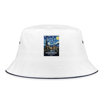Dessau-Roßlau Germany Sternennacht Stadtbild - Bucket Hat - Weiß/Navy - Vorne