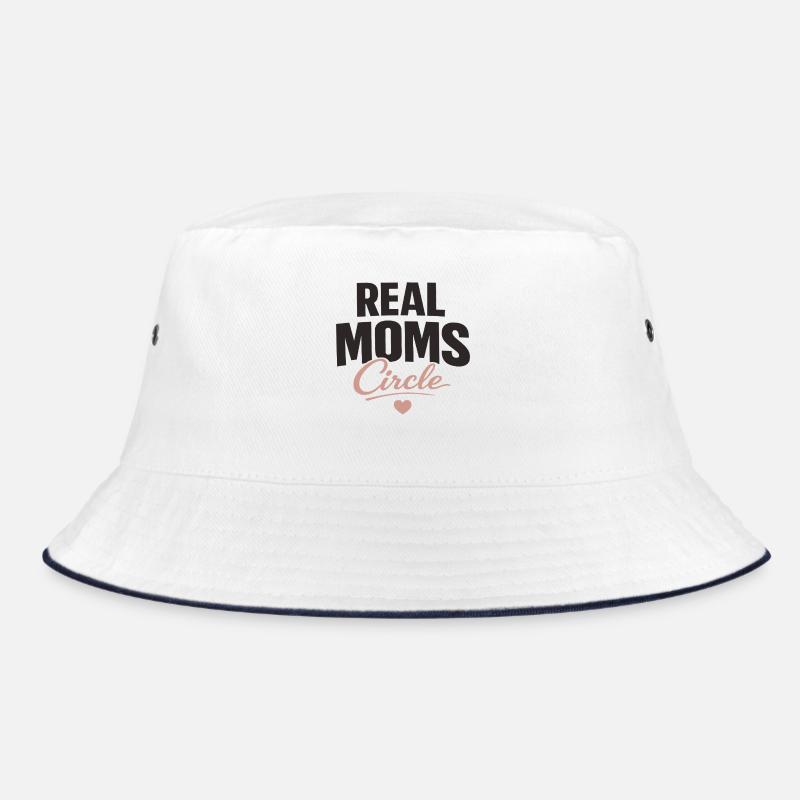 Real Moms Circle Typography for Strong Moms Bucket Hat