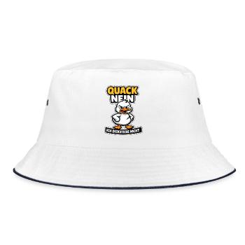 Quack Nein ich diskutiere nicht Ente Spruch - Bucket Hat - Weiß/Navy - Vorne