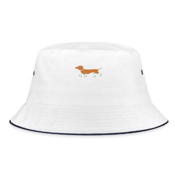Dachshund on roller skates - Bucket Hat - white/navy - Front
