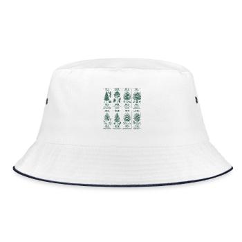 Baumarten Holz Wald Forstwirtschaft Forst Förster - Bucket Hat - Weiß/Navy - Vorne