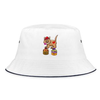 Cat Candy Snacking Muffin Lollipop - Bucket Hat - white/navy - Front