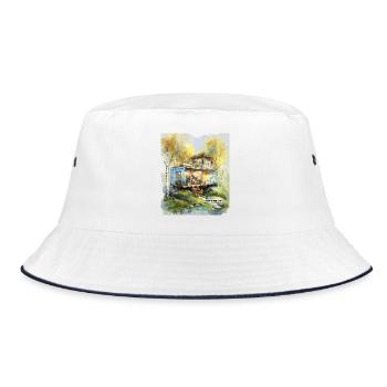 Container Life Woodland Studio - Bucket Hat - Weiß/Navy - Vorne