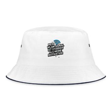  Mein Wlan-Signal Ist Stärker Als Meine Motivation - Bucket Hat - Weiß/Navy - Vorne