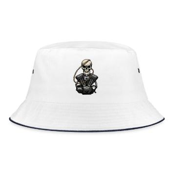 Moto Biker V-Twin Moteur Skull Skull Rocker - Bob - blanc/marine - Devant