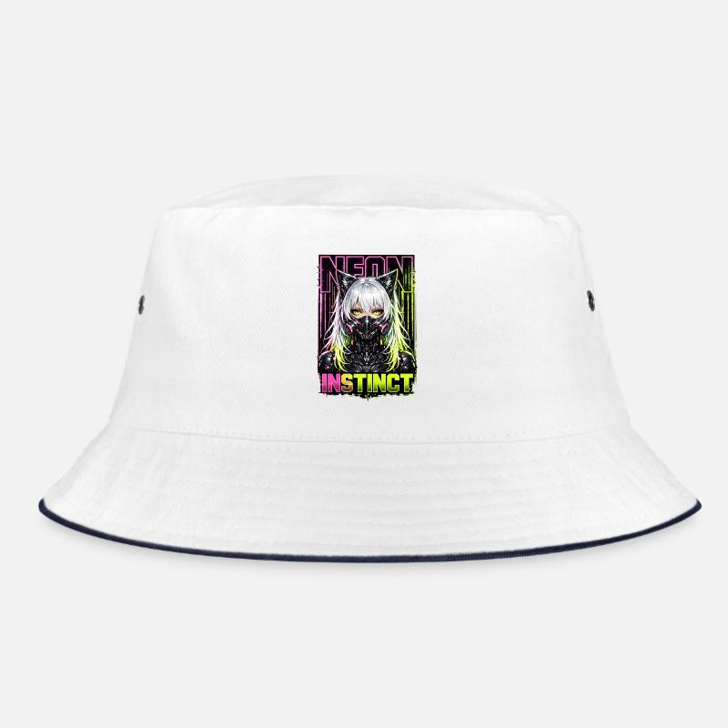 Neon Instinct Cyberpunk Katzenmädchen Style Bucket Hat