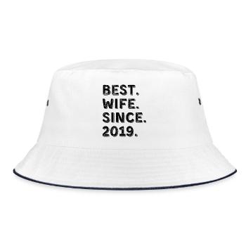 Best Wife Since 2019 Cadeau Anniversaire 7 Ans - Bob - blanc/marine - Devant