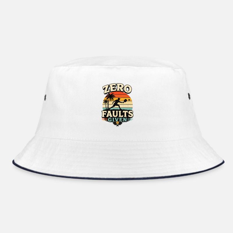 Zero Faults Given Retro Pickleball Design Bucket Hat