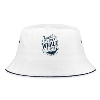 You'll Never Whale Alone - Wal Hope Timmy - Bucket Hat - Weiß/Navy - Vorne